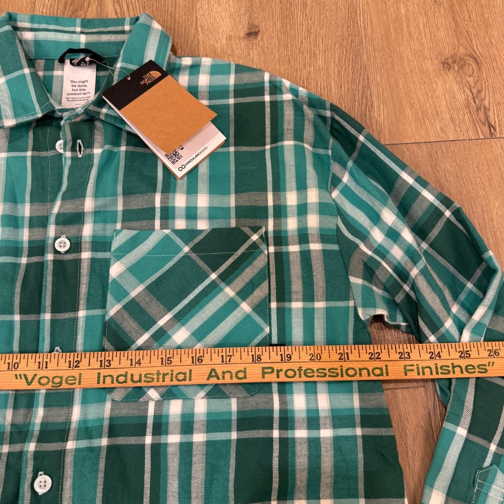 The North Face Women Junction Woven Shirt Long Sleeve Plaid Green Size Large NWT - Picture 3 of 6